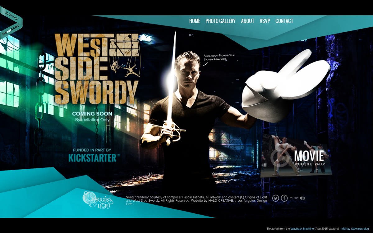The West Side Swordy homepage, restored